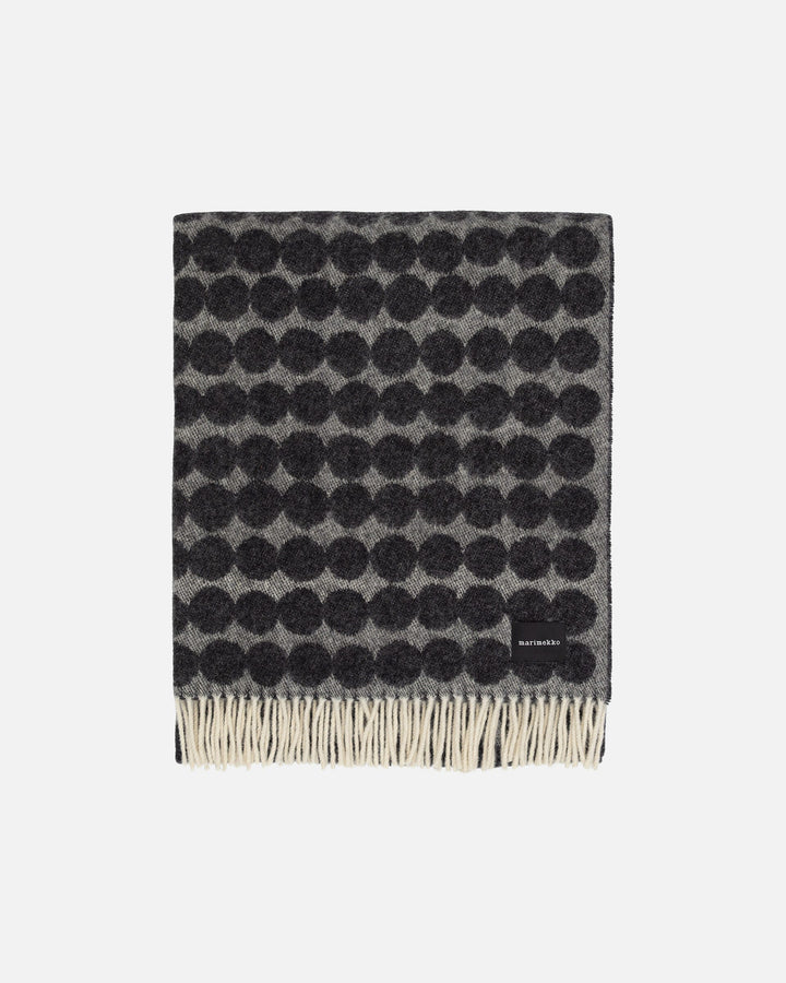 Räsymatto Wool Throw Blanket - Charcoal