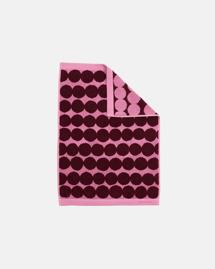 räsymatto hand towel - wild rose/red wine