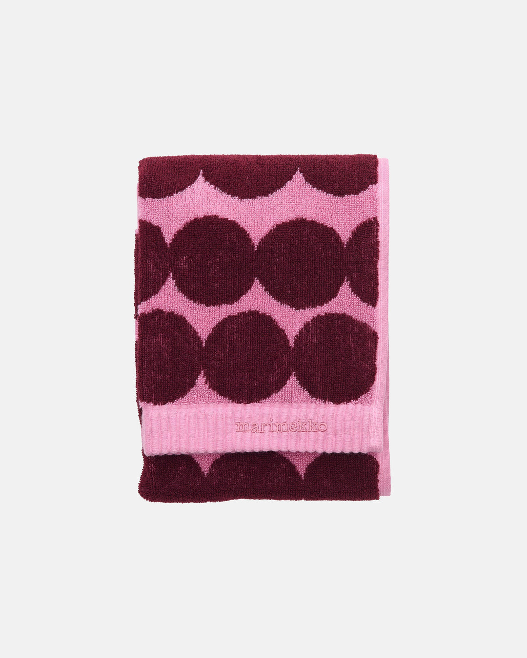 räsymatto hand towel - wild rose/red wine