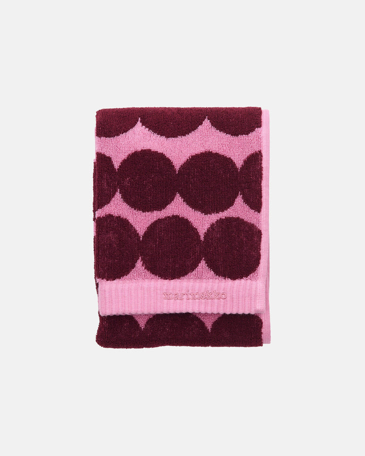 räsymatto hand towel - wild rose/red wine
