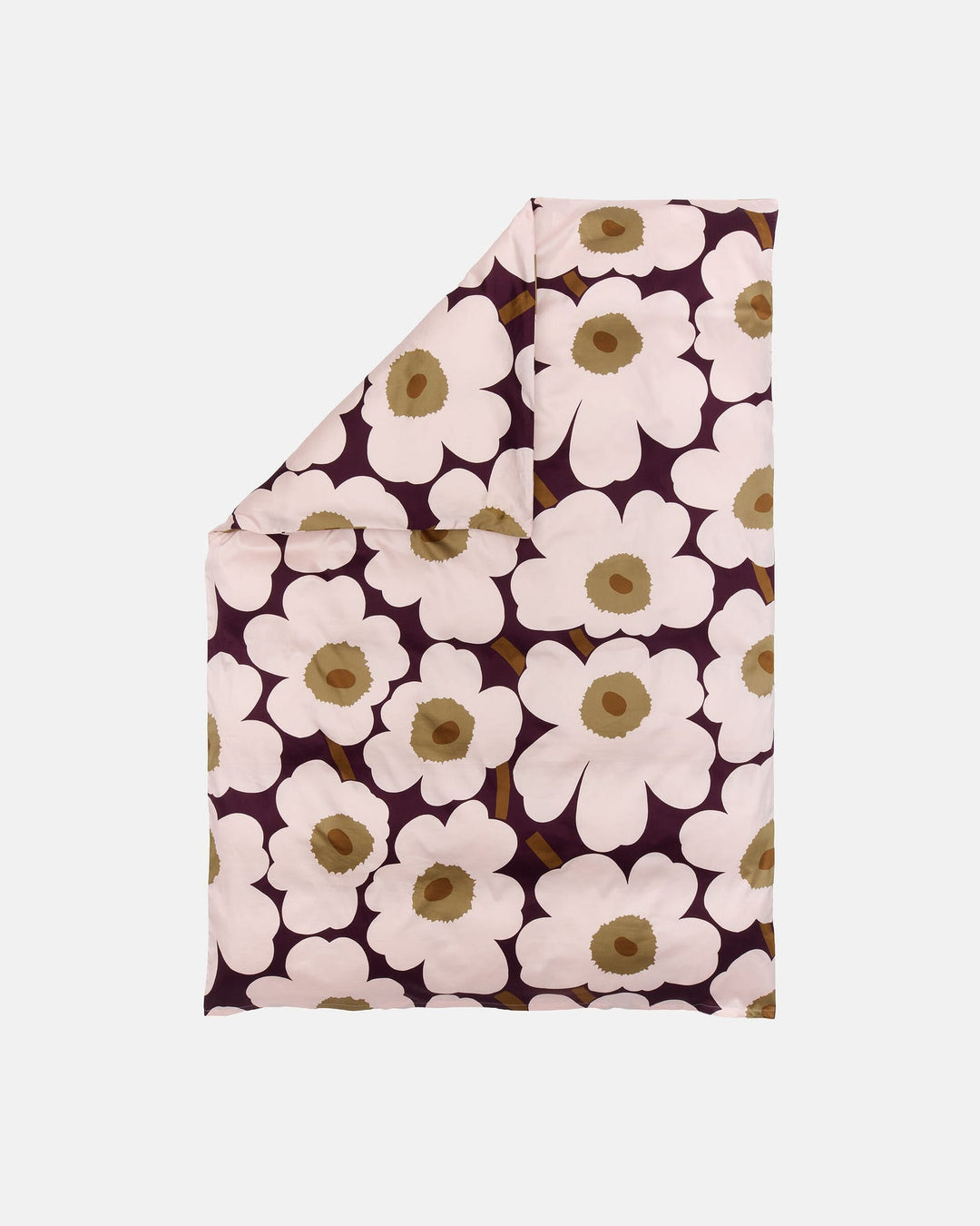 Unikko Satin Duvet Cover Twin  - Maroon