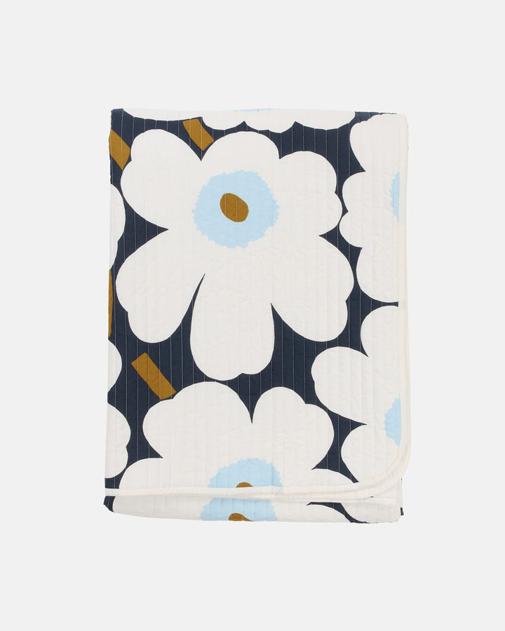 unikko quilted bedspread euro queen - Navy