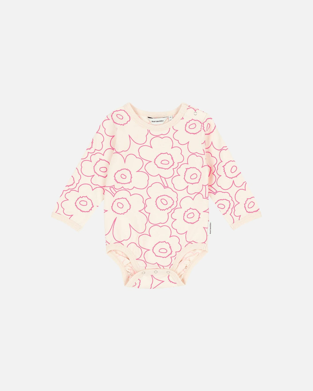 vinde mini piirto unikko pink - baby bodysuit