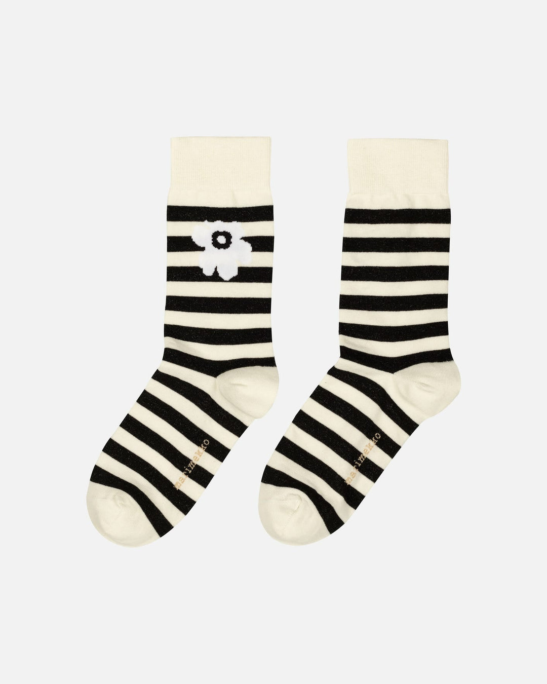 kasvaa tasaraita unikko one socks - black and cream