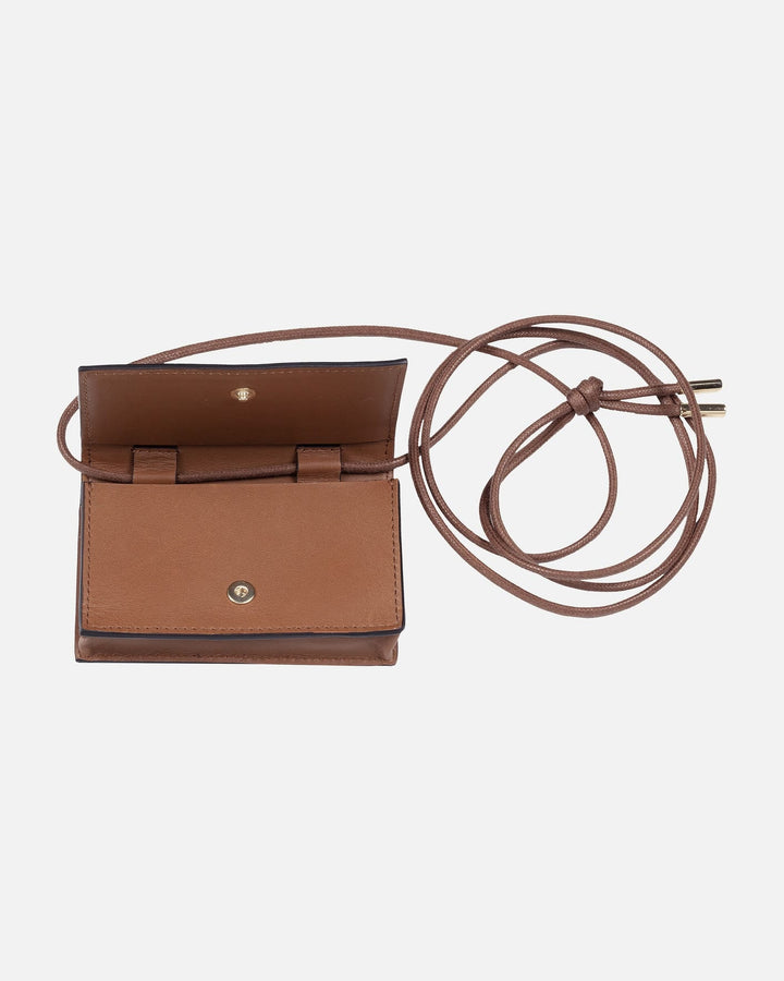 imprint belt wallet unikko - brown