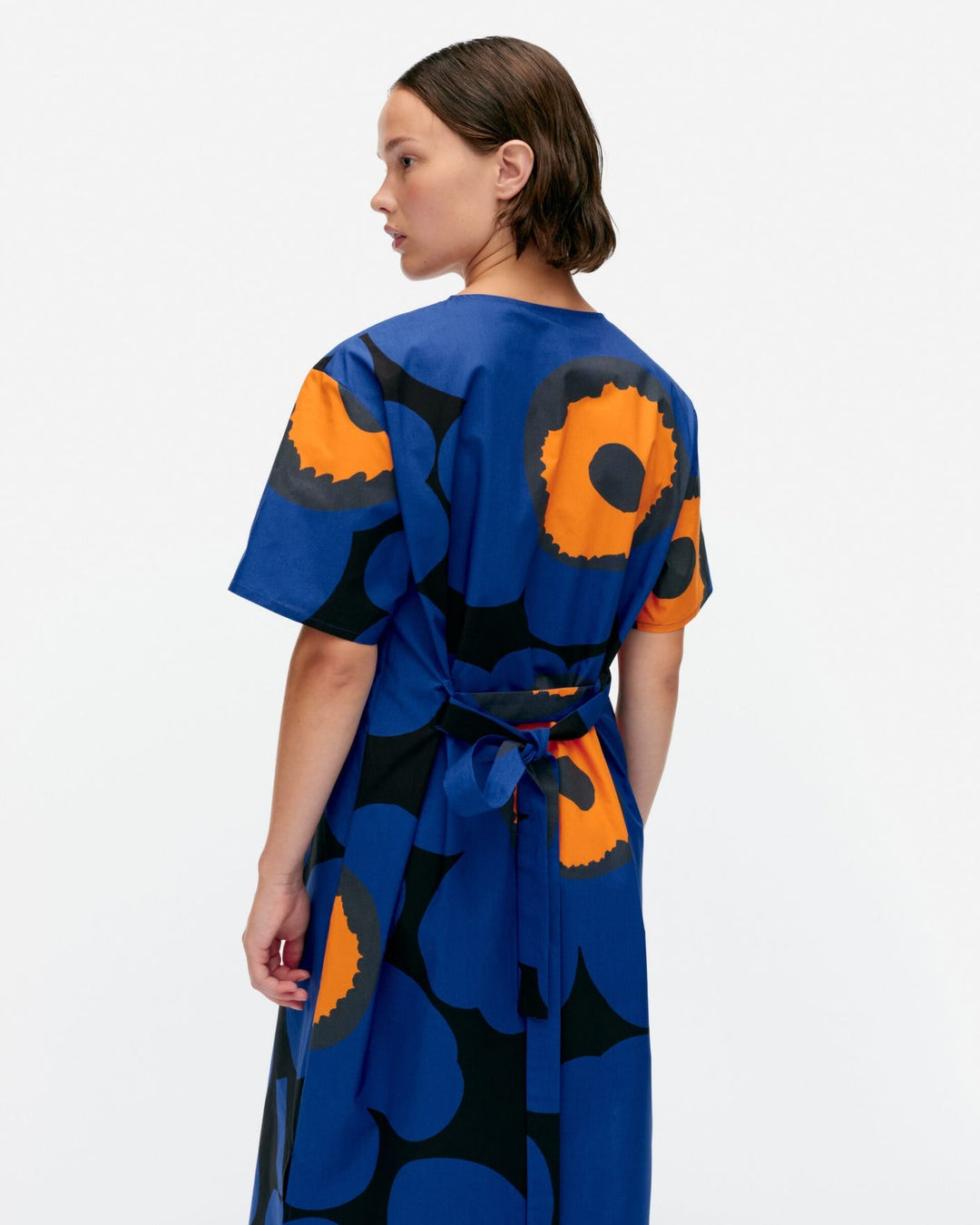 kemut unikko - cotton poplin dress - blue