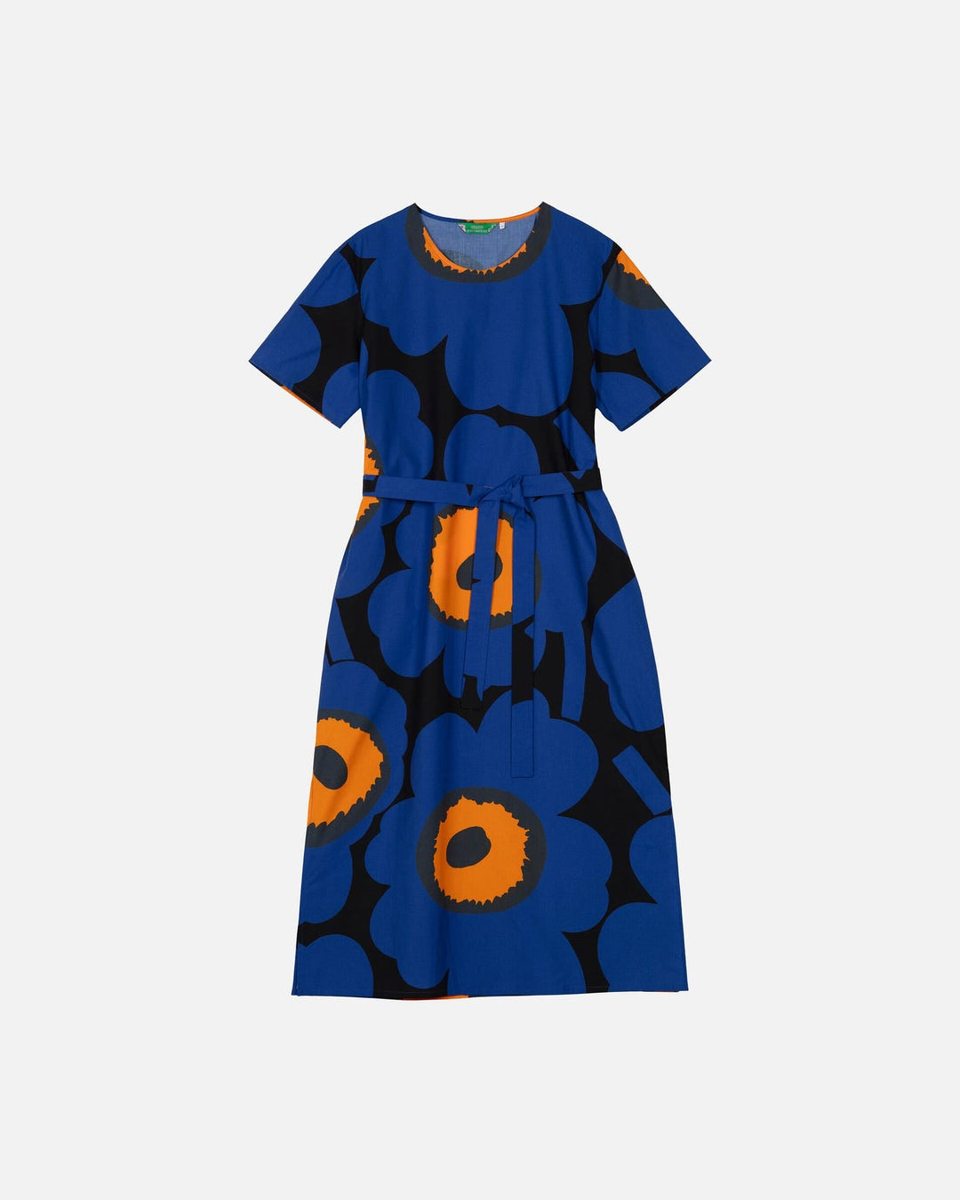 kemut unikko - cotton poplin dress - blue