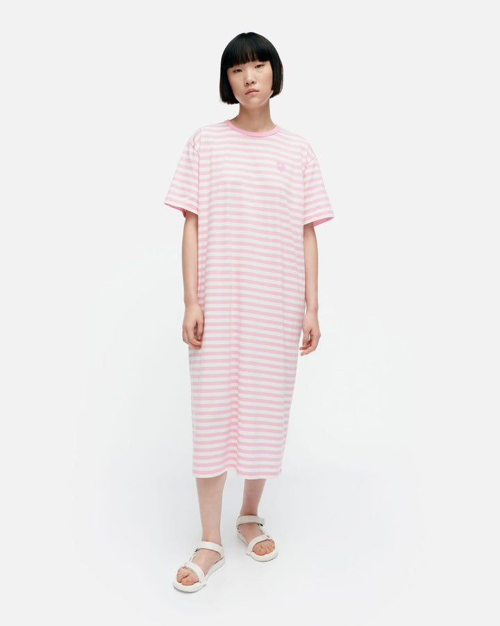 tasaraita oversized - jersey dress - pink (L)