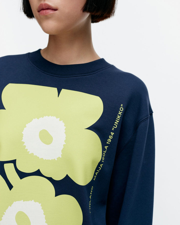 loisto unikko placement sweatshirt - blue