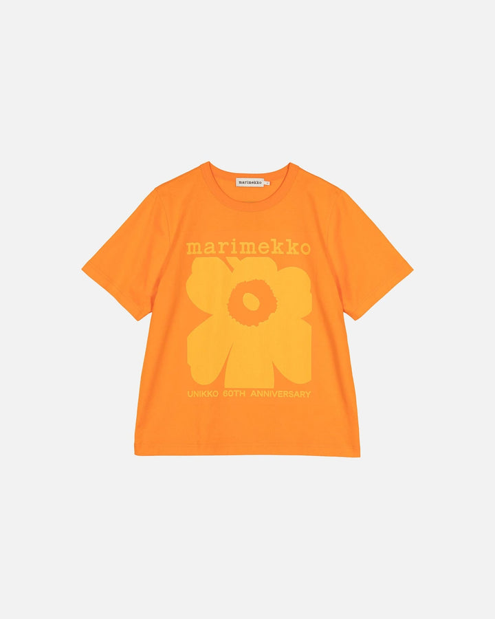 kioski erna unikko placement orange - t-shirt (XXS)