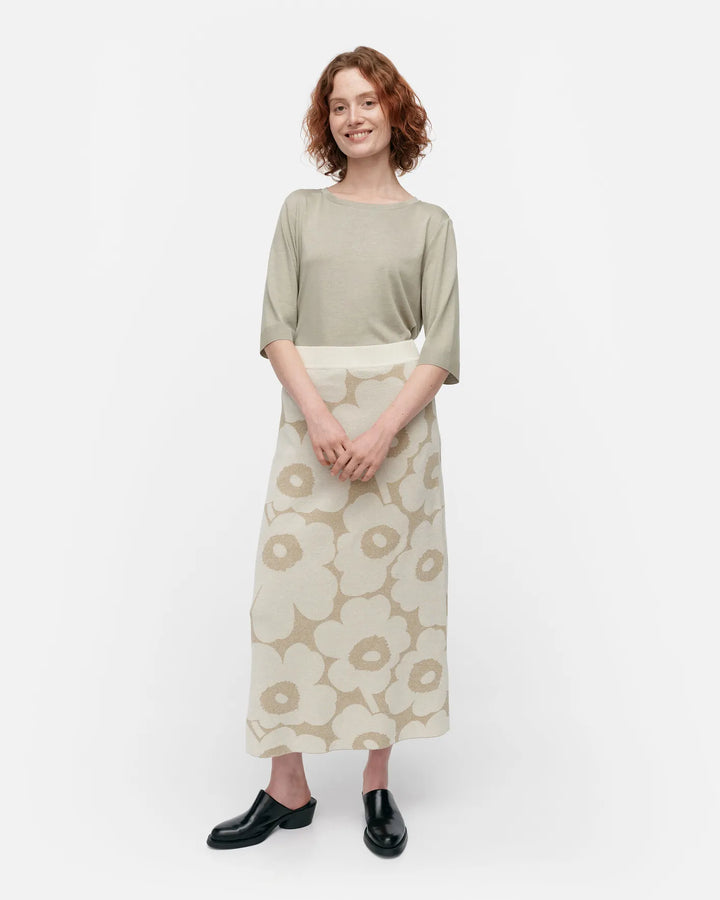 kvaternio pieni unikko Ii - cotton linen knitted skirt