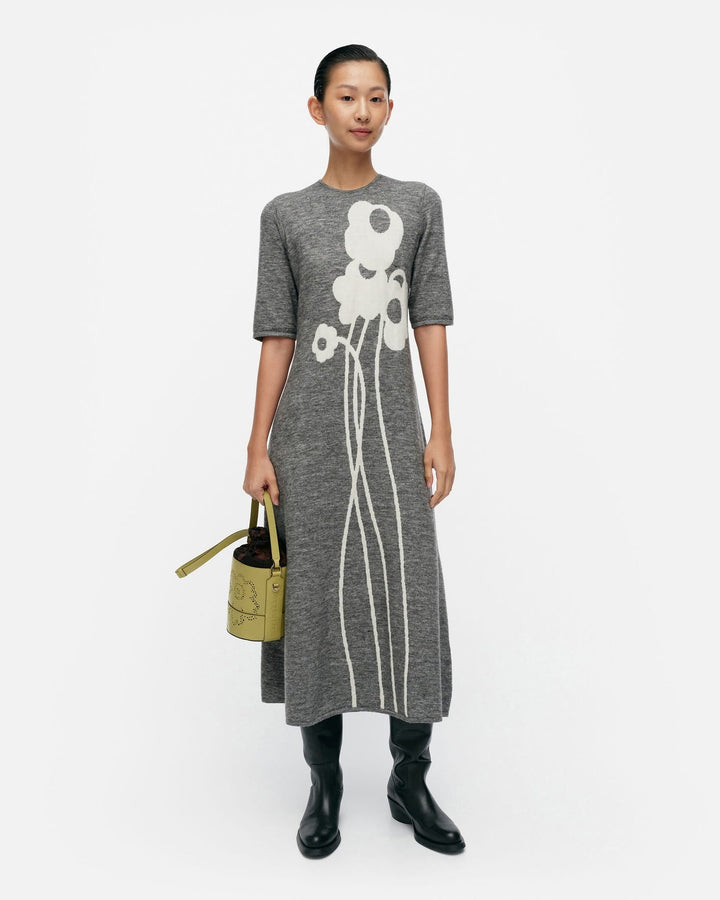 portti lammet knitted wool dress