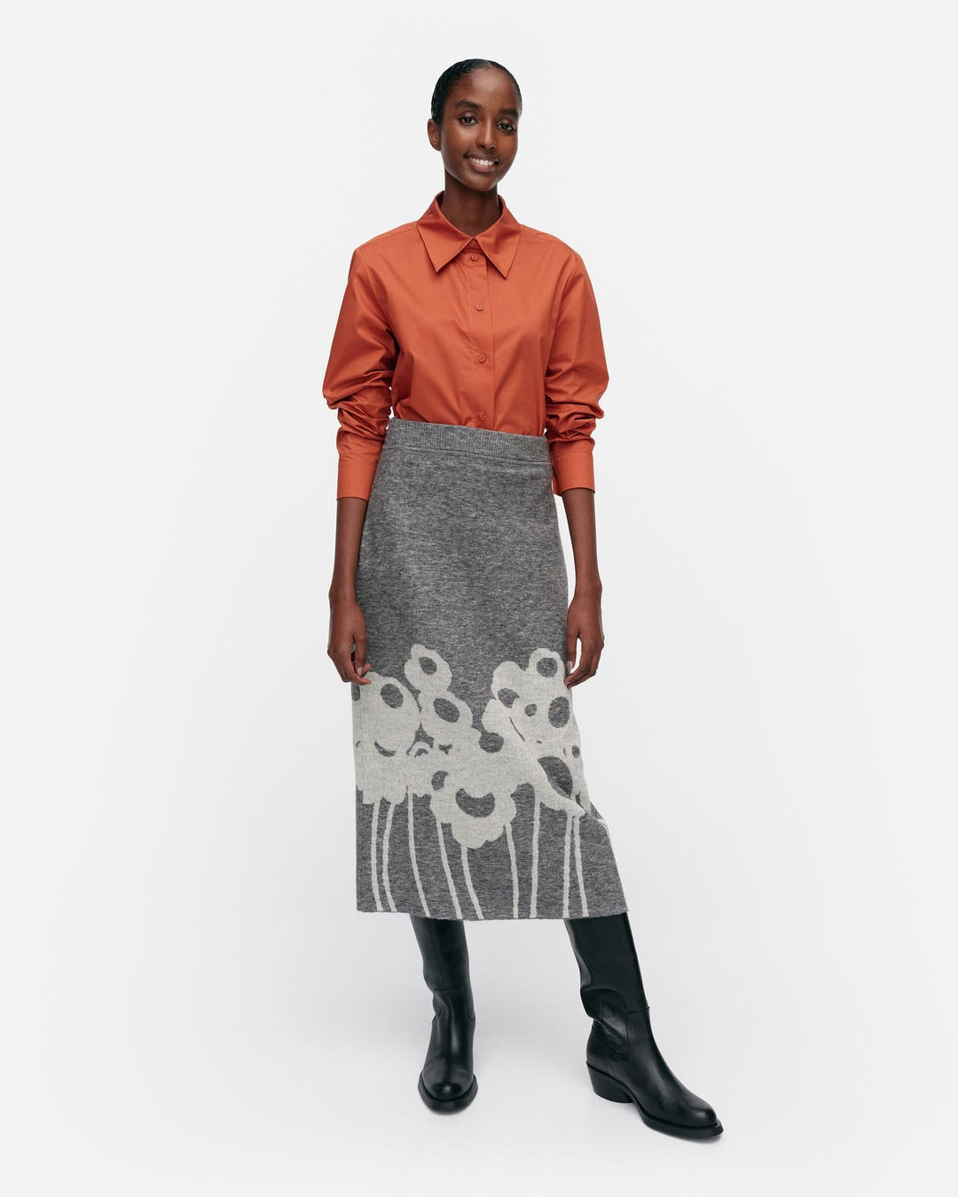 pieli lammet knitted wool skirt (S)