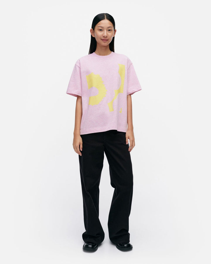 veisto unikko placement t-shirt - pink/yellow