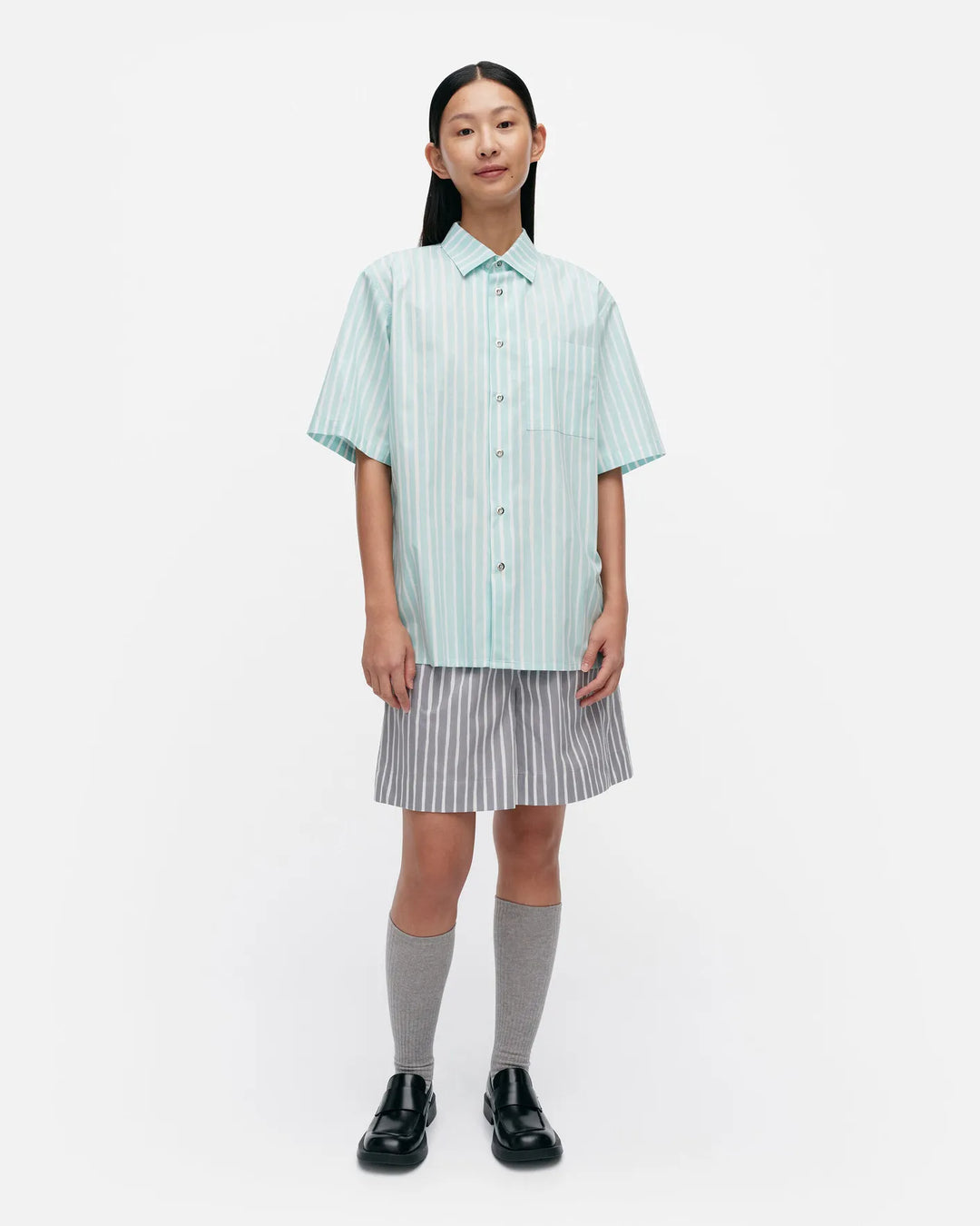 kioski jokapoika unisex shortsleeve blue - cotton shirt