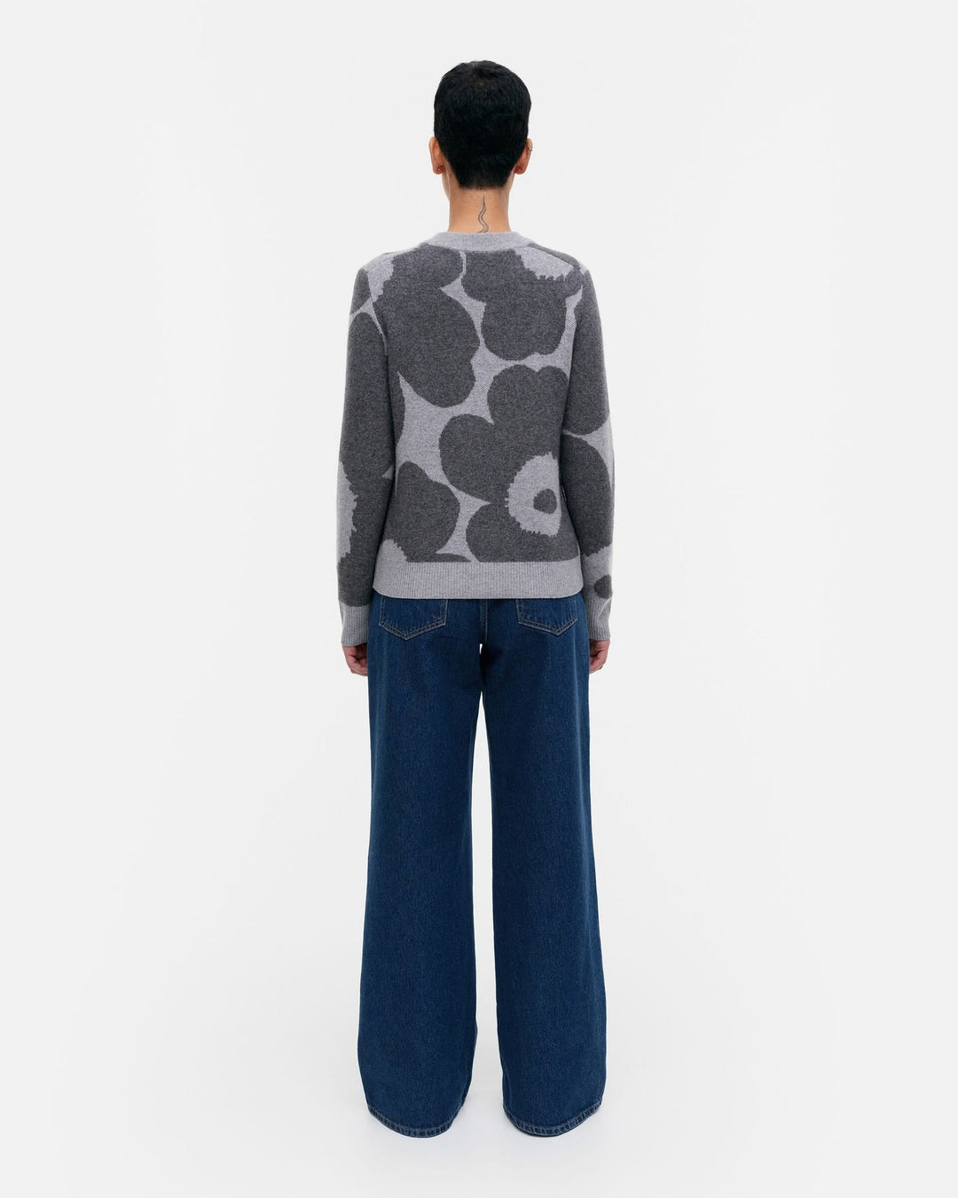 aukio unikko cashmere knitted pullover - grey