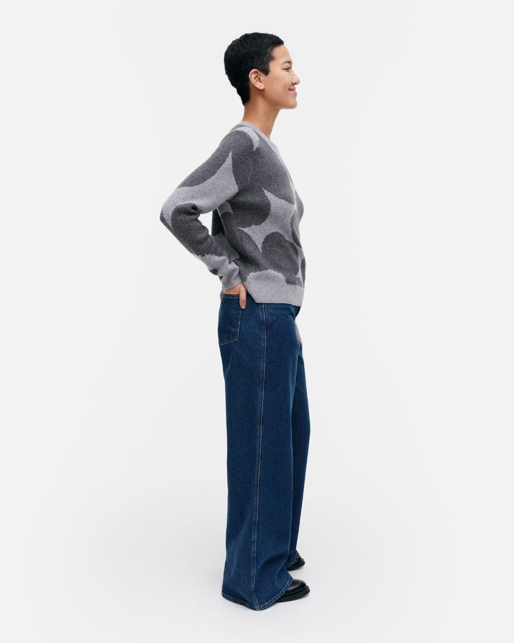 aukio unikko cashmere knitted pullover - grey