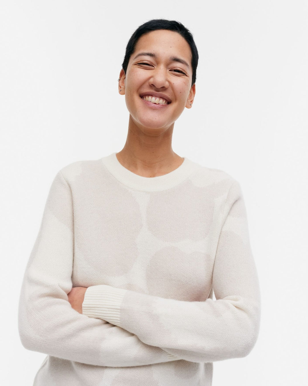 aukio unikko cashmere knitted pullover - white