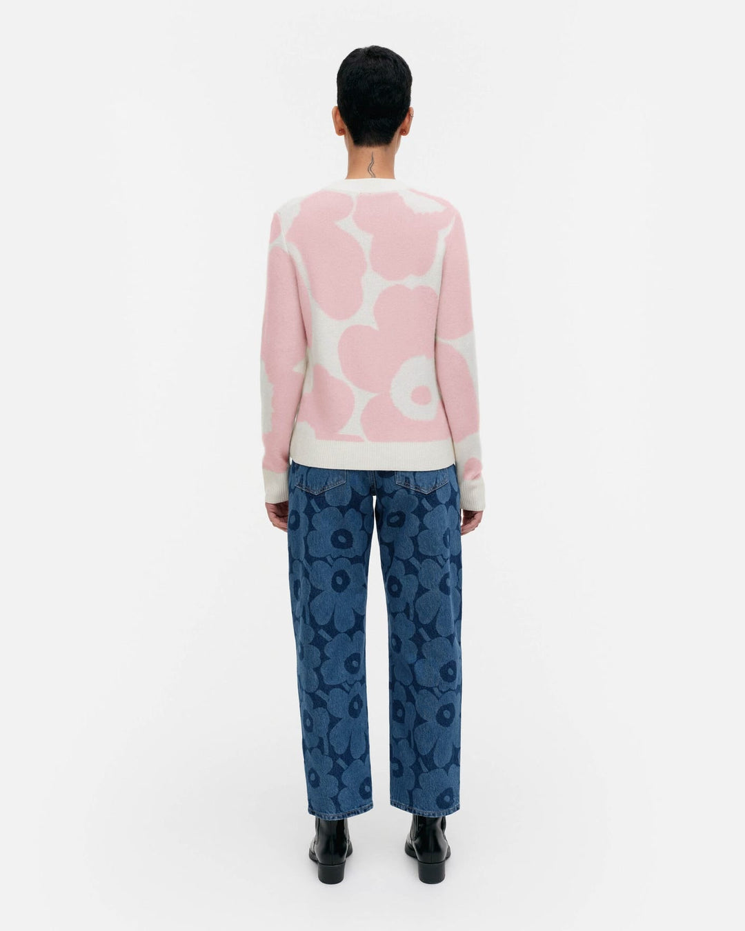 aukio unikko cashmere knitted pullover - pink