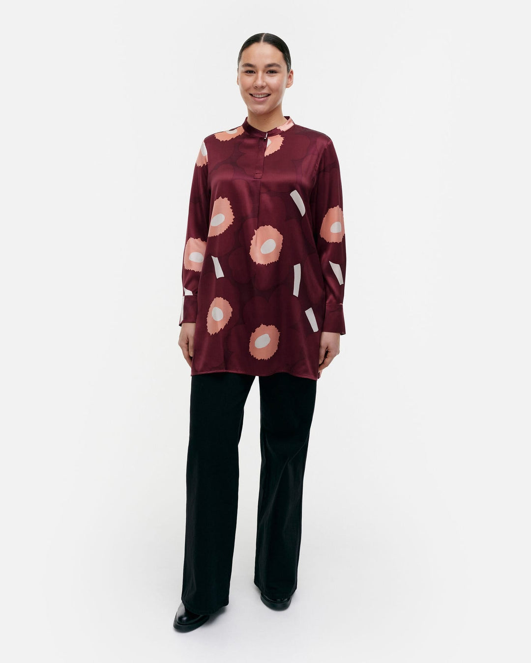 tiina unikko silk tunic - maroon