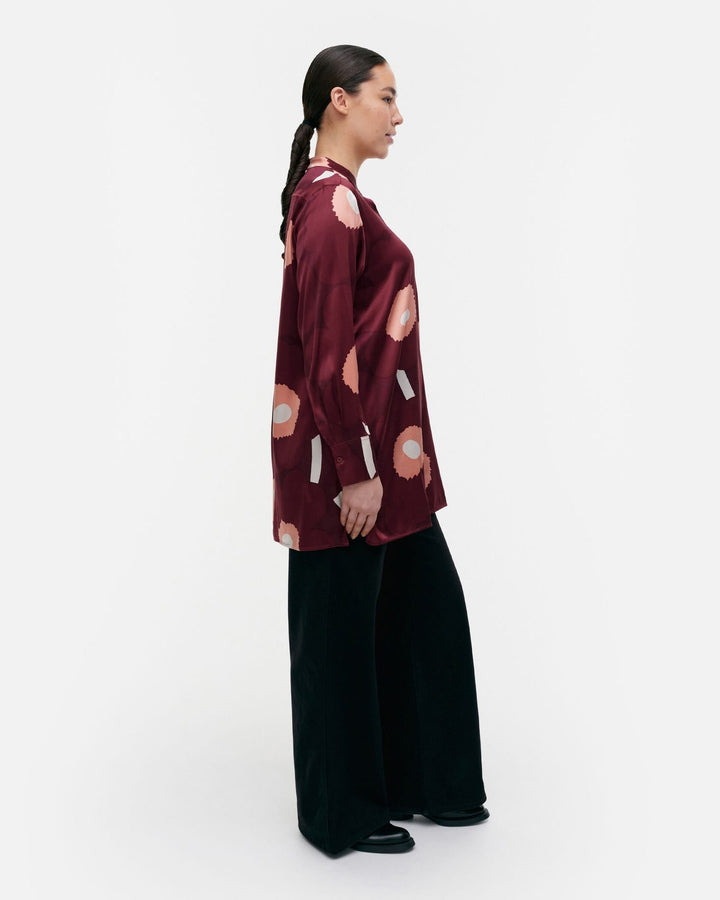 tiina unikko silk tunic - maroon