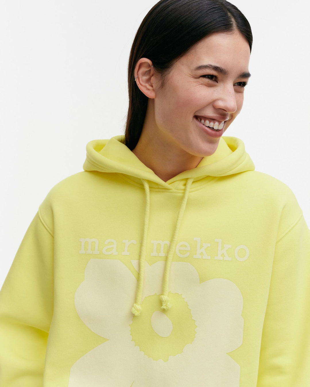 kioski luuppi unikko placement - hoodie - yellow