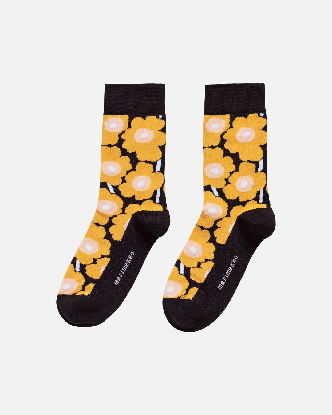 kirmailla unikko socks - black and yellow