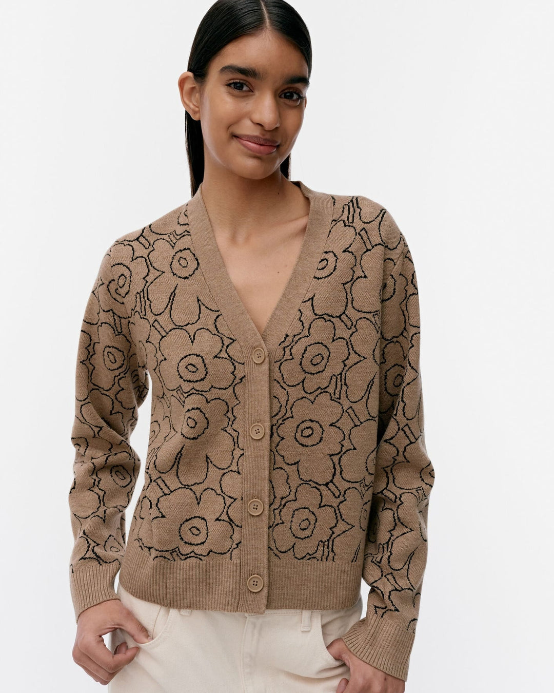 eilinen piirto unikko knitted cardigan - brown