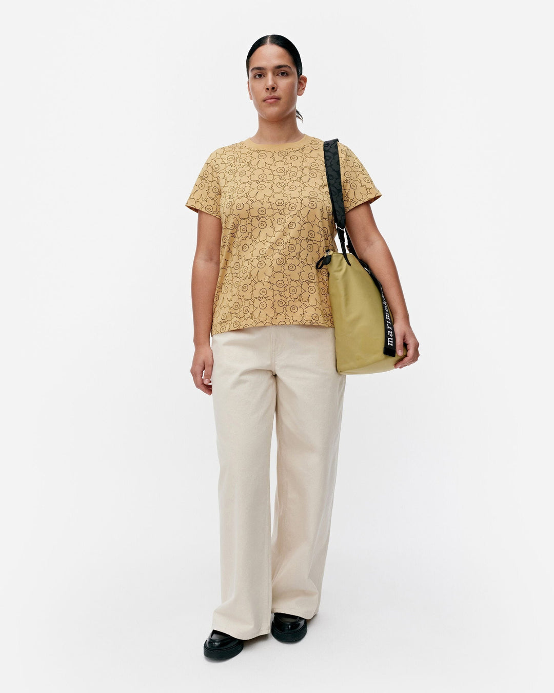 heleys piirto unikko t-shirt - mustard