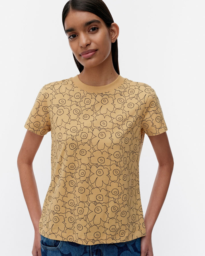 heleys piirto unikko t-shirt - mustard