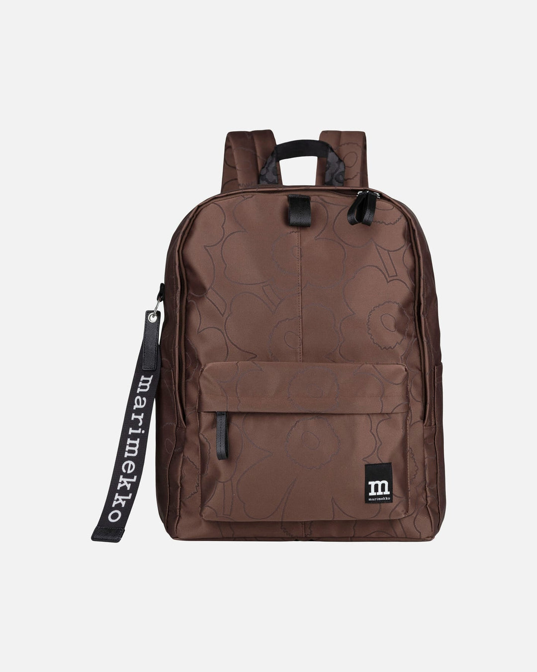 zip top backpack piirto  unikko - brown