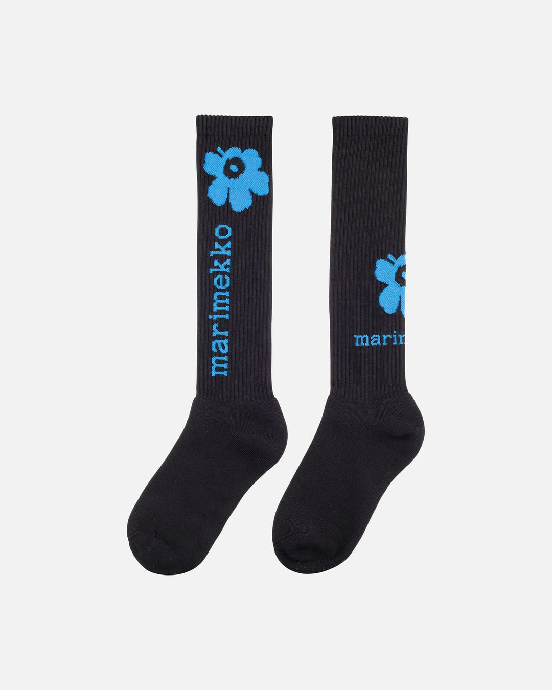 suikea unikko logo knee socks - black/blue