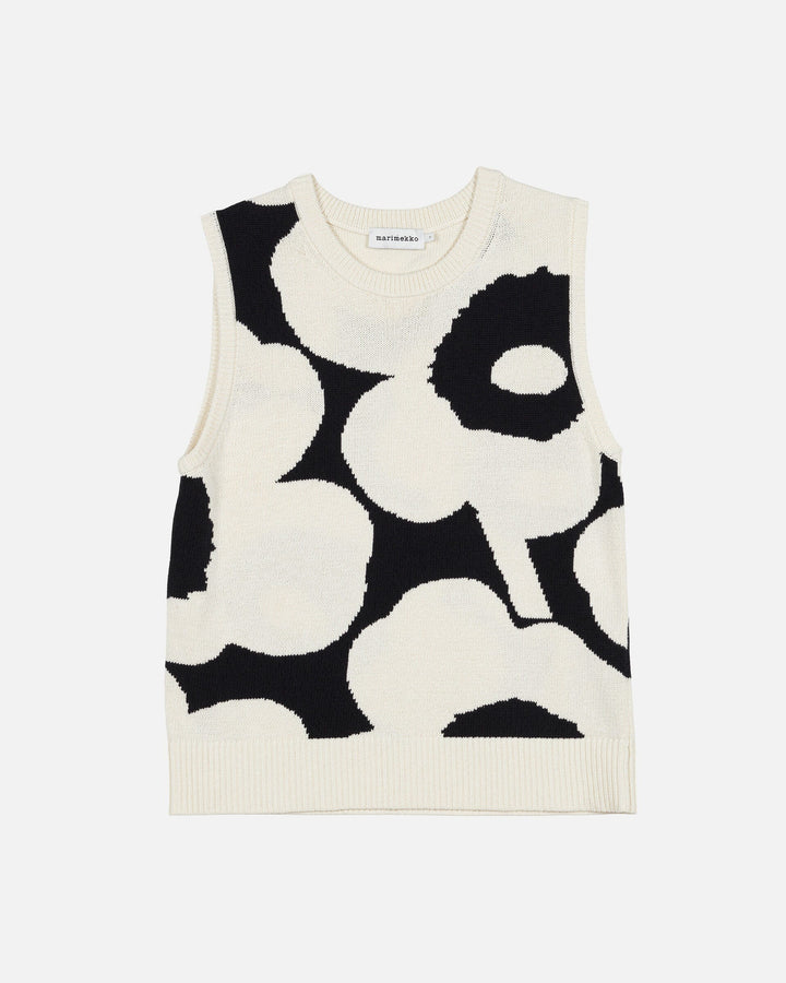 pioneeri unikko knitted vest - black/white