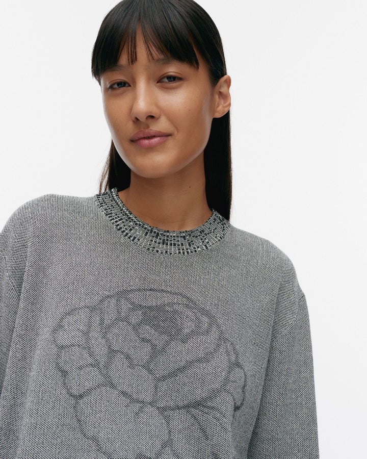 lasi vihkiruusu knitted cotton pullover - grey