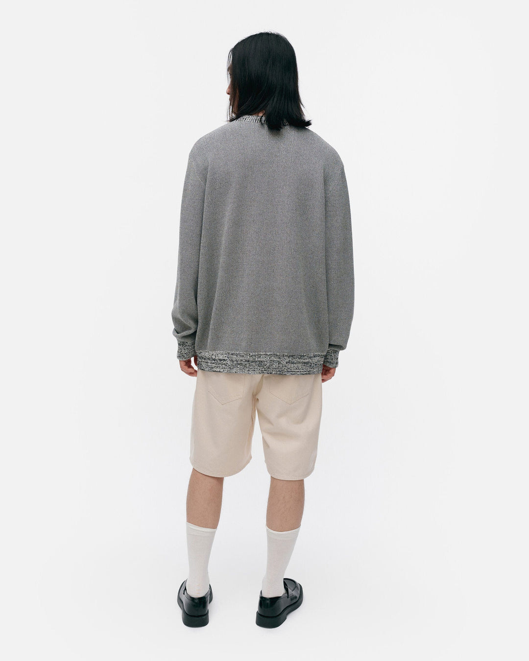 lasi vihkiruusu knitted cotton pullover - grey