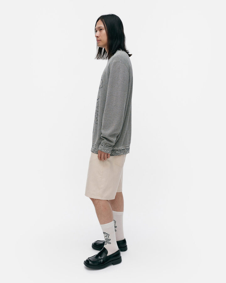 lasi vihkiruusu knitted cotton pullover - grey