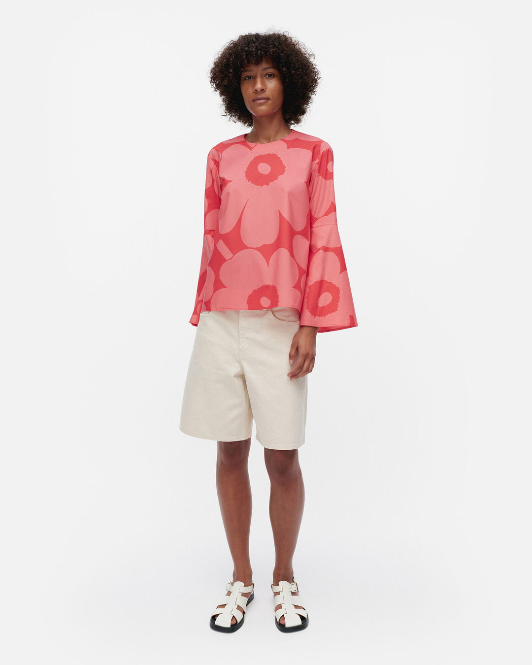 pelargoni unikko cotton poplin blouse