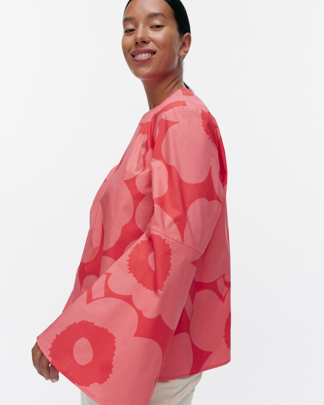 pelargoni unikko cotton poplin blouse