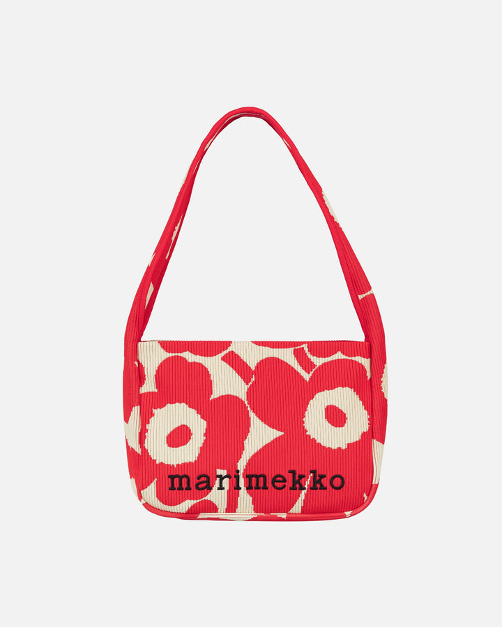 knitted shoulder bag unikko - red