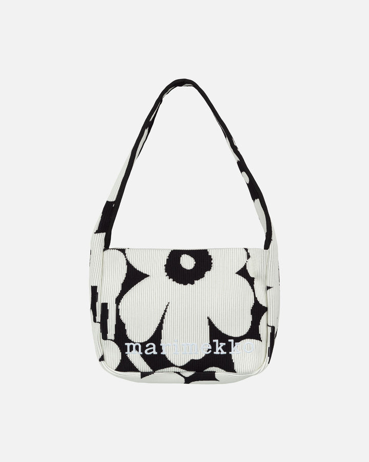 knitted shoulder bag unikko - black