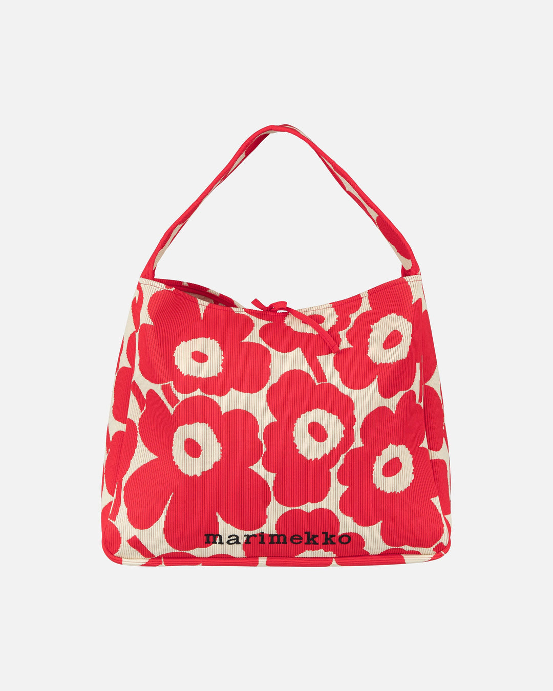 knitted large shoulder bag unikko - red