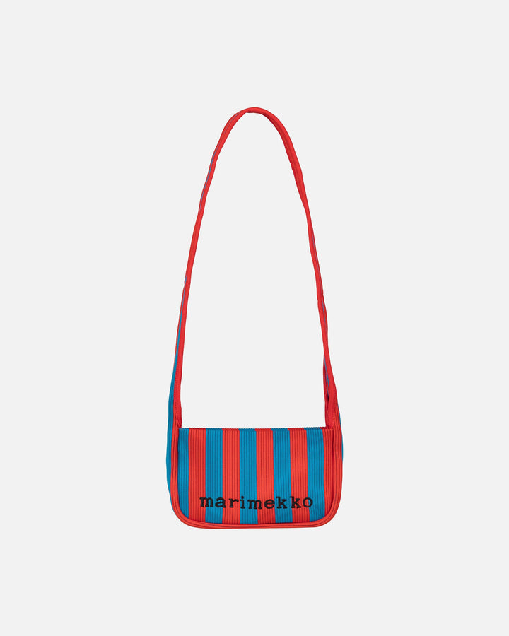 knitted mini shoulder bag merirosvo - red/blue