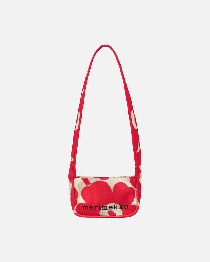 knitted mini shoulder bag unikko - red