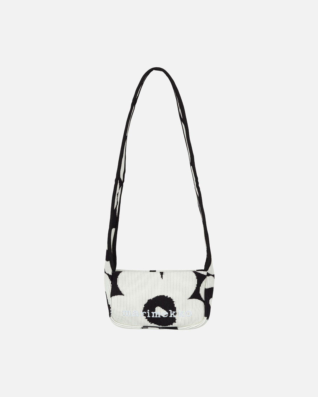 knitted mini shoulder bag unikko - black & white