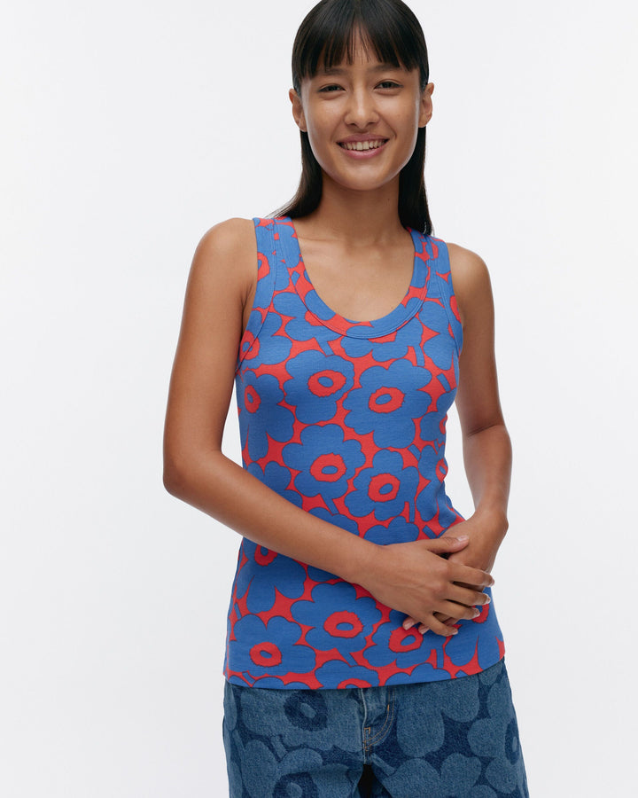 uusia unikko jersey top - blue/red