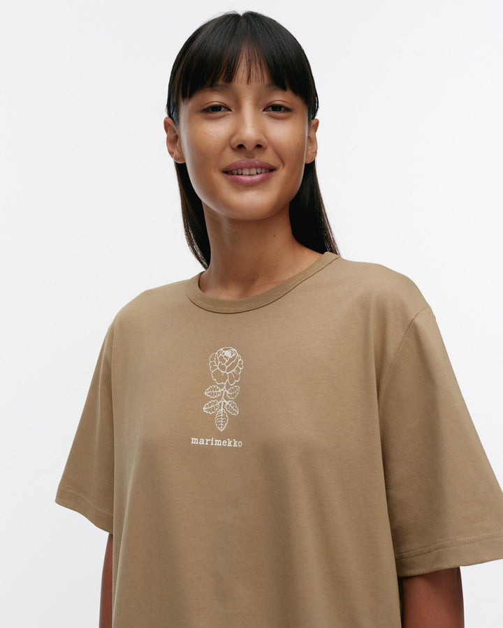 vihne vihkiruusu placement kioski t-shirt - tan