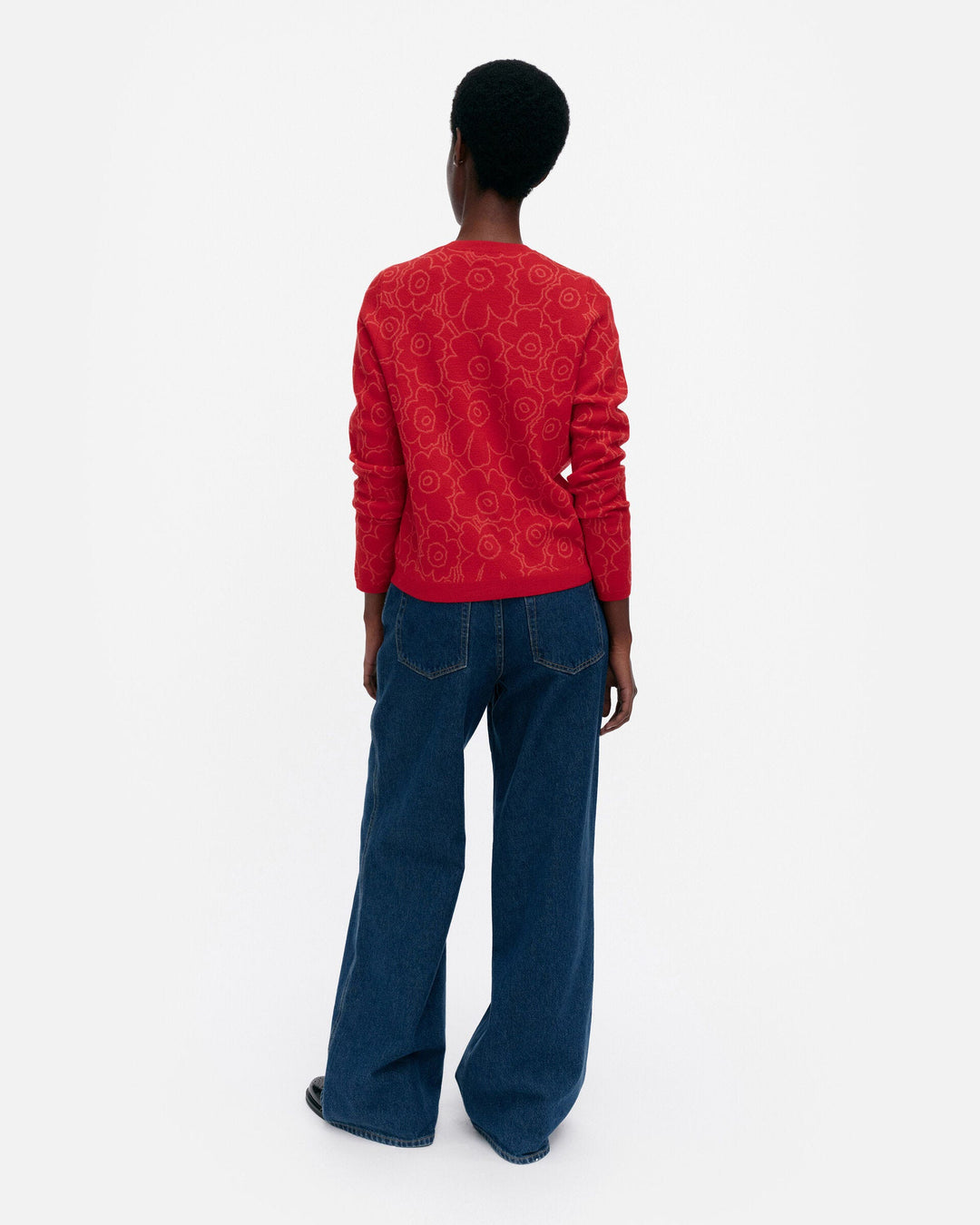 mutka mini piirto unikko knitted cardigan - red