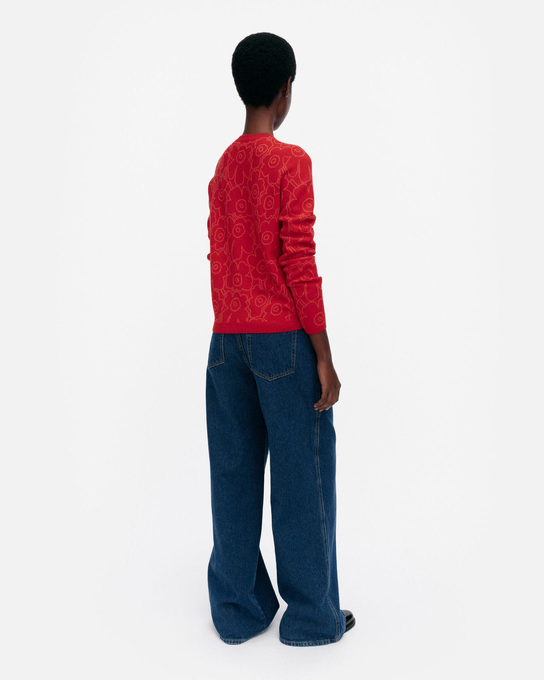 mutka mini piirto unikko knitted cardigan - red
