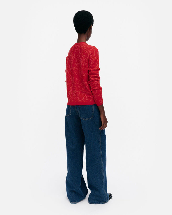 mutka mini piirto unikko knitted cardigan - red