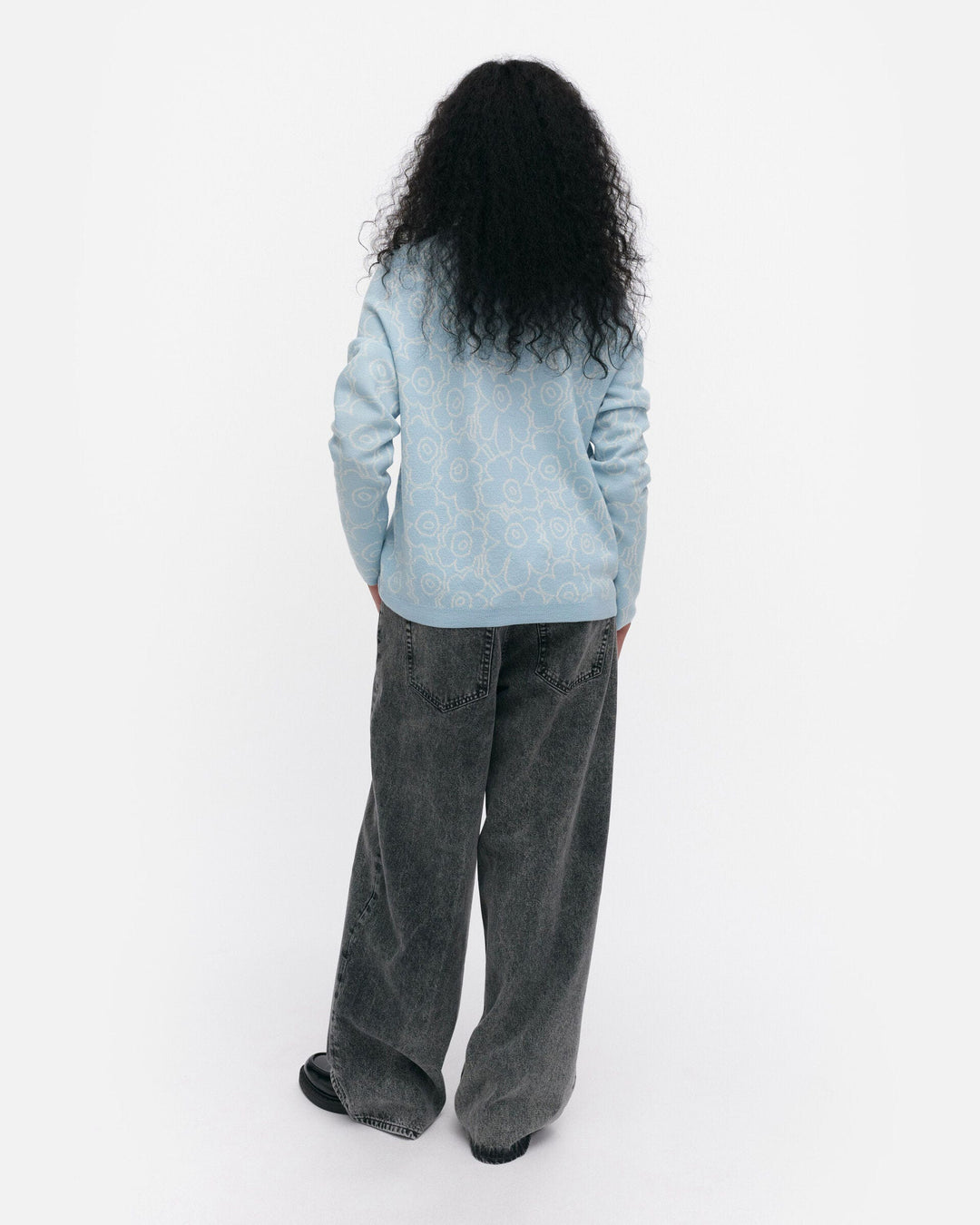 mutka mini piirto unikko knitted cardigan - light blue